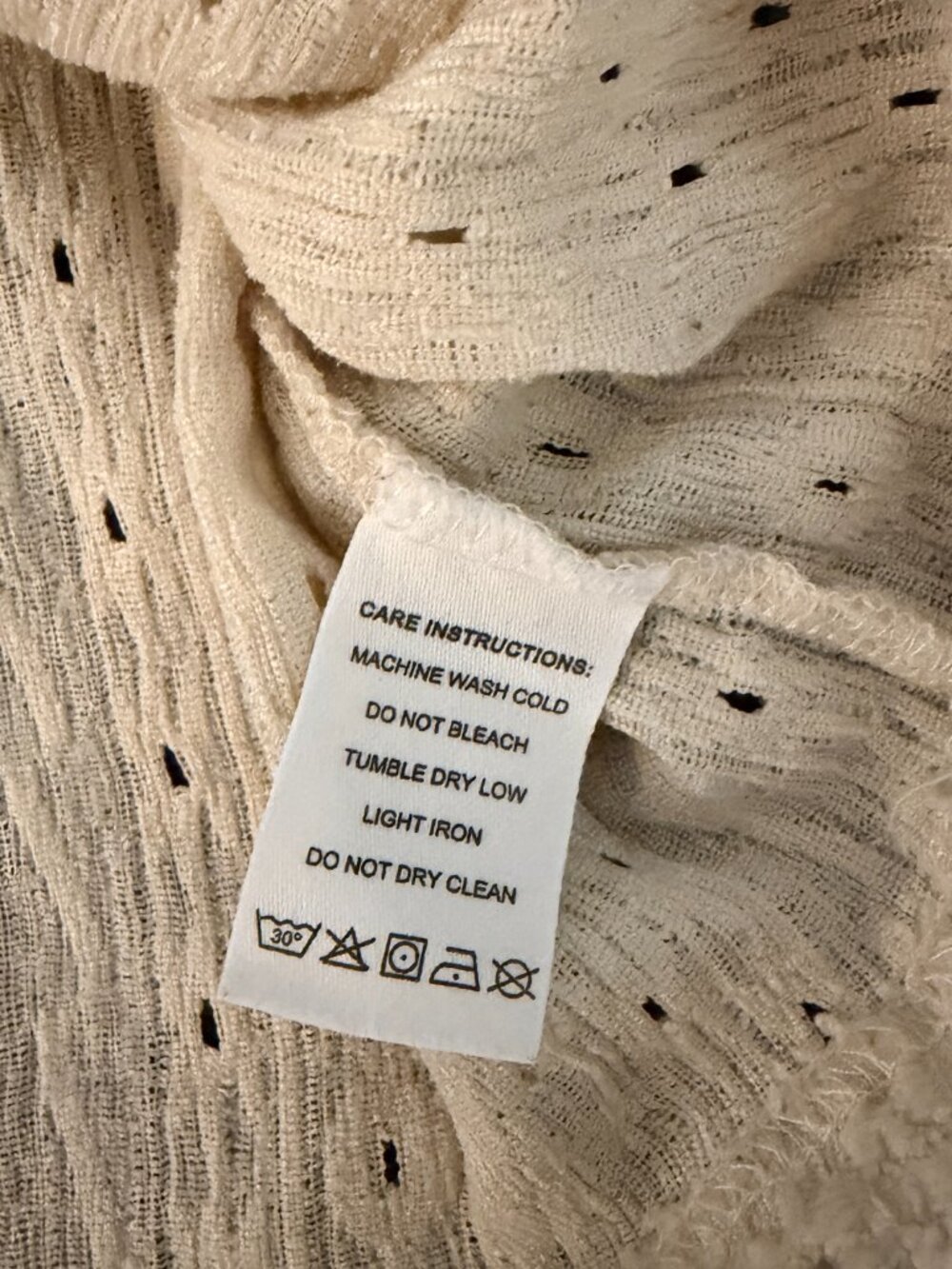 Cream Smocked Mock Neck Textured Blouse Lightweight Cottagecore Grandmacore Top - Picture 3 of 10